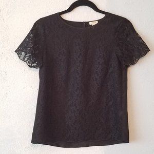 J. Crew black lace shirt